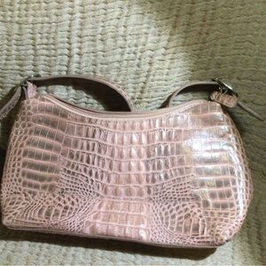 Wilson’s Leather two piece pink Croc shoulder purse and coin purse